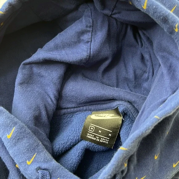 Nike All Over Swoosh Printed Pullover Hoodie Blue Size Medium - Picture 5 of 12